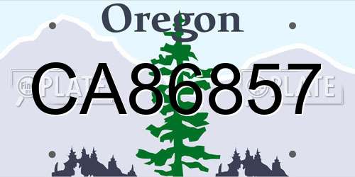 CA86857 Oregon License Plate