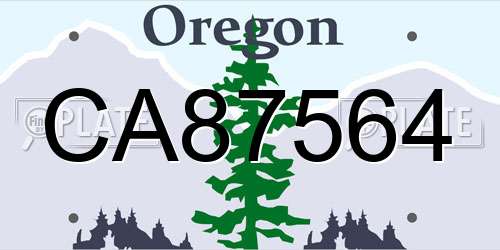 CA87564 Oregon License Plate