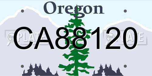 CA88120 Oregon License Plate