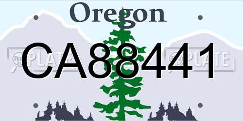 CA88441 Oregon License Plate