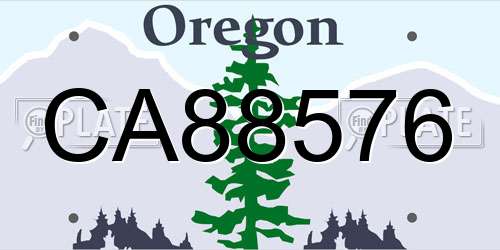 CA88576 Oregon License Plate