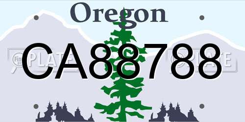 CA88788 Oregon License Plate