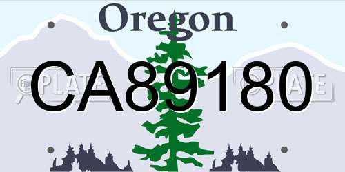 CA89180 Oregon License Plate
