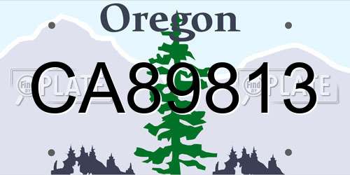 CA89813 Oregon License Plate