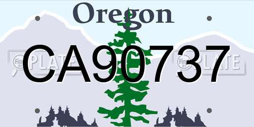 CA90737 Oregon License Plate