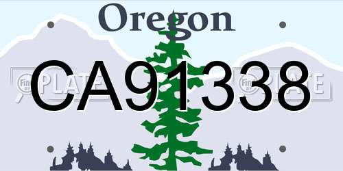 CA91338 Oregon License Plate