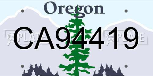 CA94419 Oregon License Plate