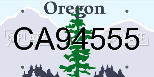 CA94555 Oregon License Plate
