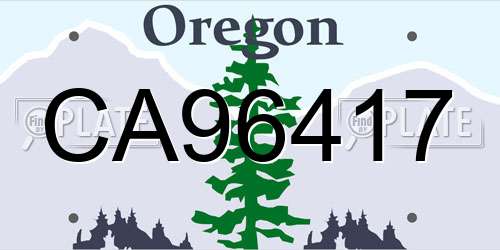 CA96417 Oregon License Plate