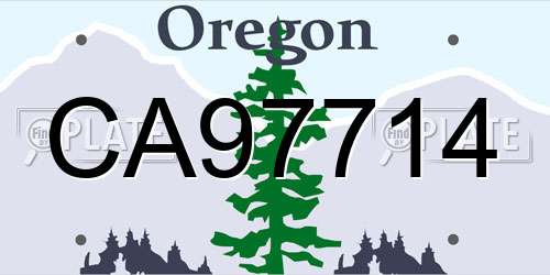 CA97714 Oregon License Plate