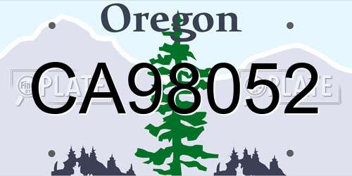 CA98052 Oregon License Plate