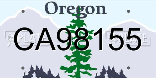 CA98155 Oregon License Plate