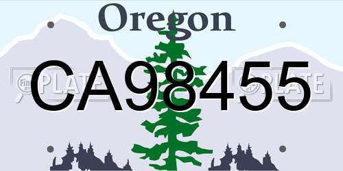 CA98455 Oregon License Plate