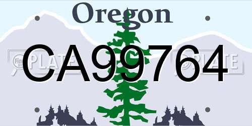 CA99764 Oregon License Plate