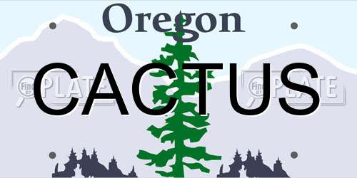 CACTUS Oregon License Plate