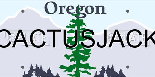 CACTUSJACK Oregon License Plate