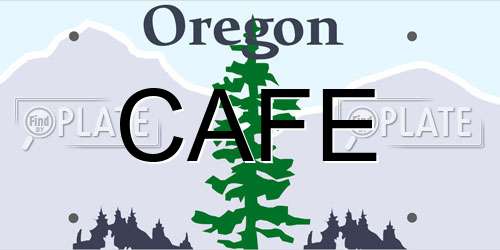 CAFE Oregon License Plate