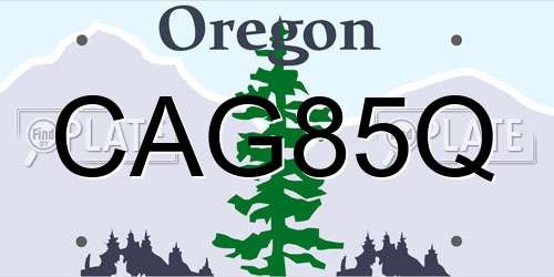 CAG85Q Oregon License Plate