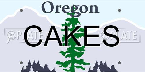 CAKES Oregon License Plate