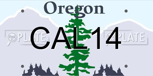 CAL14 Oregon License Plate