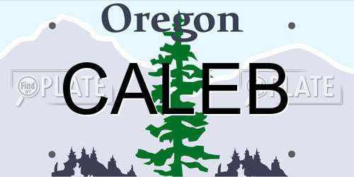 CALEB Oregon License Plate