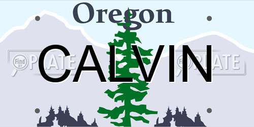CALVIN Oregon License Plate