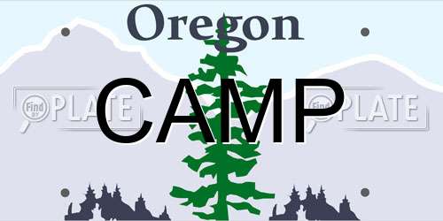CAMP Oregon License Plate