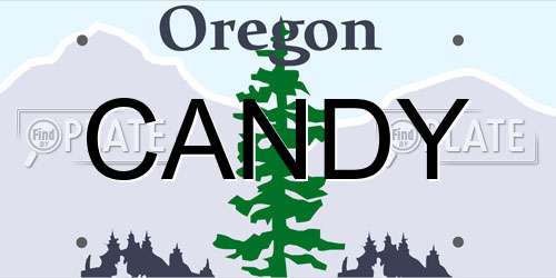 CANDY Oregon License Plate