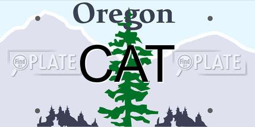 CAT Oregon License Plate