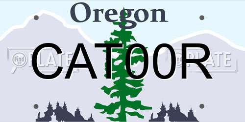 CAT00R Oregon License Plate
