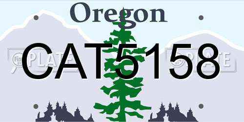 CAT5158 Oregon License Plate
