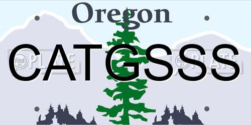CATGSSS Oregon License Plate
