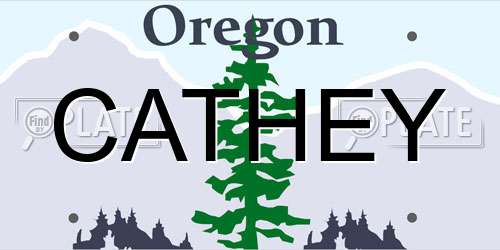CATHEY Oregon License Plate