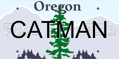 CATMAN Oregon License Plate