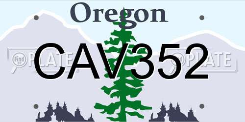 CAV352 Oregon License Plate