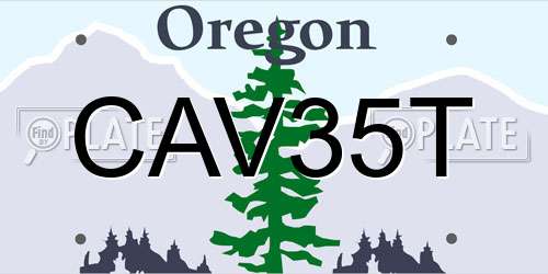 CAV35T Oregon License Plate