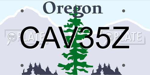 CAV35Z Oregon License Plate