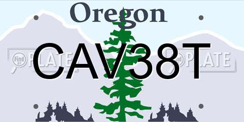 CAV38T Oregon License Plate