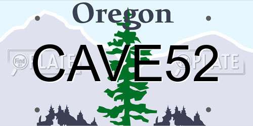 CAVE52 Oregon License Plate