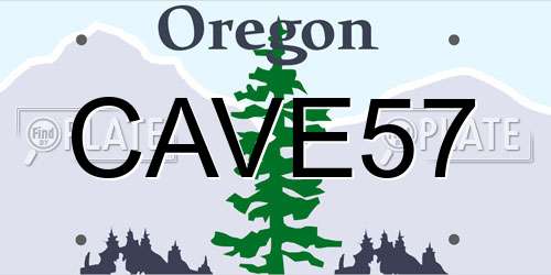 CAVE57 Oregon License Plate