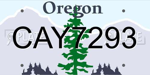 CAY7293 Oregon License Plate