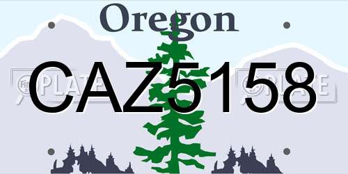 CAZ5158 Oregon License Plate