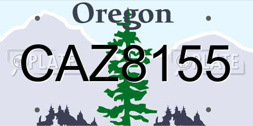 CAZ8155 Oregon License Plate