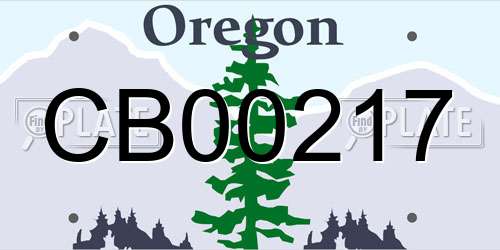 CB00217 Oregon License Plate