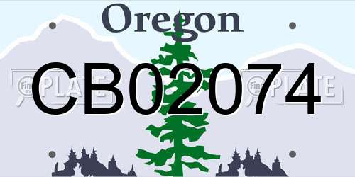 CB02074 Oregon License Plate
