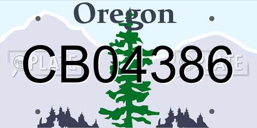 CB04386 Oregon License Plate