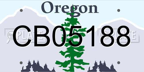 CB05188 Oregon License Plate