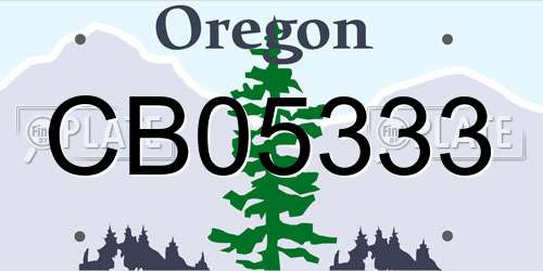 CB05333 Oregon License Plate