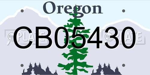CB05430 Oregon License Plate