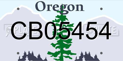 CB05454 Oregon License Plate